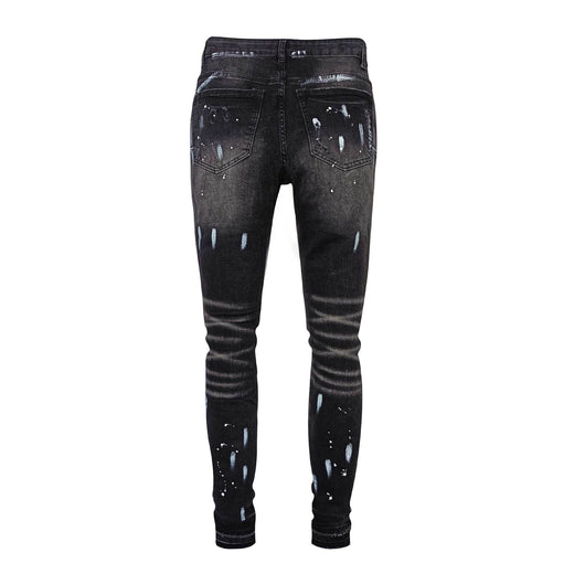 Jeans Rectos Rotos con Efecto Paint Splash y Stretch para Hombre - Image 5