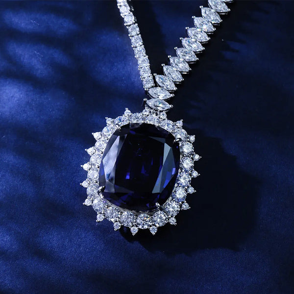 Collar de Zafiro Sintético para Mujer - Elegancia Accesible