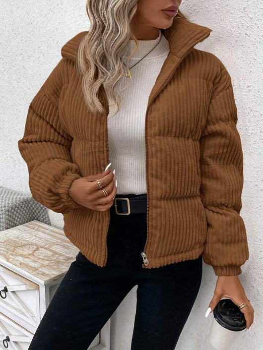 Abrigo de Pana Grueso Talla Grande para Mujer - Image 10