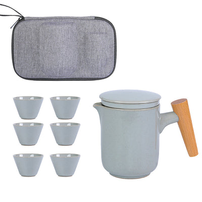 Juego de Té Portátil Cerámica Japonesa con Bolsa de Viaje - Image 5