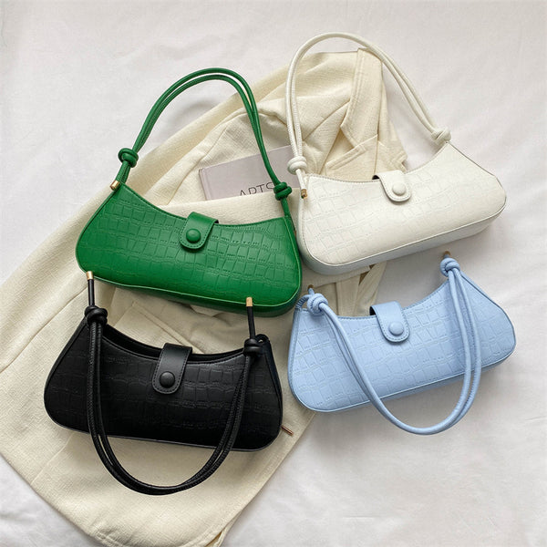 Bolso de Hombro Minimalista con Patrón de Piedra