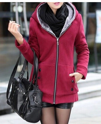 Cardigan Abrigo Sudadera con Capucha de Felpa para Mujer - Image 11