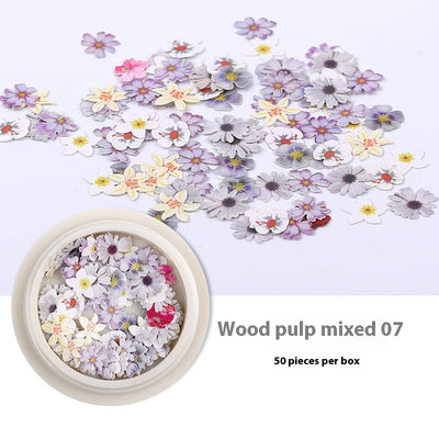 Stickers de Uñas con Flores de Pulpa de Madera - Accesorios DIY para Nail Art - Image 12