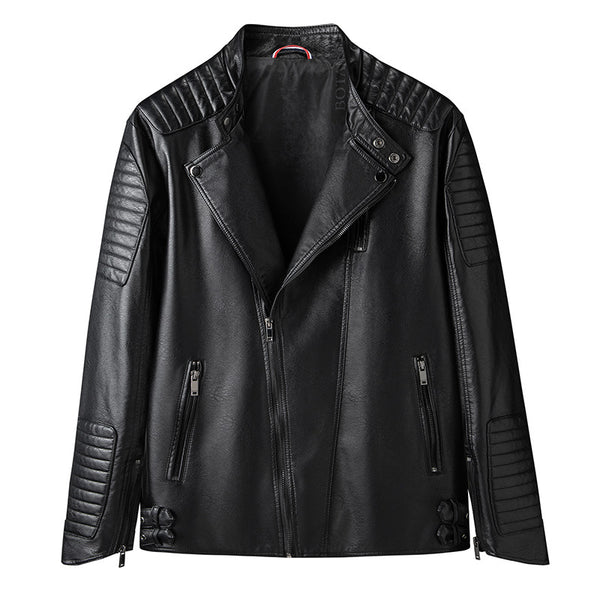 Chaqueta de Cuero para Hombre Primavera Otoño - Estilo Motociclista Casual