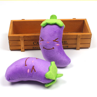 Juguete Peluche Simulado de Berenjena para Mascotas - Image 4