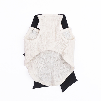 Blusa Tanque Beige con Moño de Seda Negra para Mascotas - Image 3