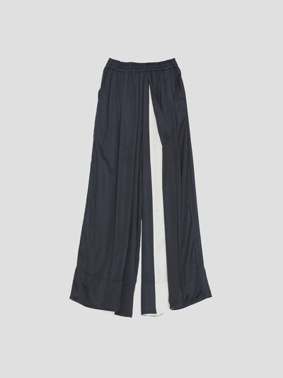 Pantalones Anchos de Pierna Suelta para Mujer - Diseño Combinado en Seda Casual - Image 11
