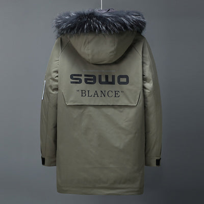 Sudadera Larga para Hombre con Cuello de Piel Pie Overcome - Image 5