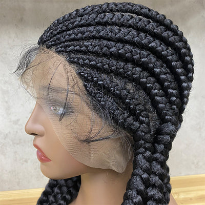 Peluca de Malla Elástica con Trenza de 9 Hebras - Fibra Química Premium - Image 6