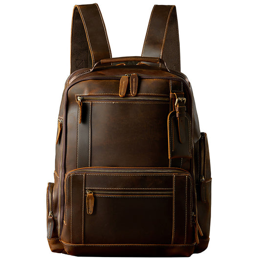 Mochila de Cuero Artesanal Estilo Británico Retro para Hombre - Image 5