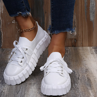 Zapatos Retro de Cordones con Punta Redonda para Mujer en Color Bisqué - Image 13