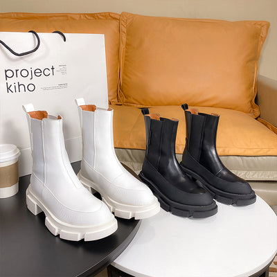Botas Cortas de Invierno Estilo Británico - Diseño Locomotora Elegante - Image 12