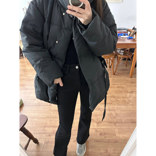 Chaqueta de Algodón con Cordones y Control de Cintura para Mujer - Image 2
