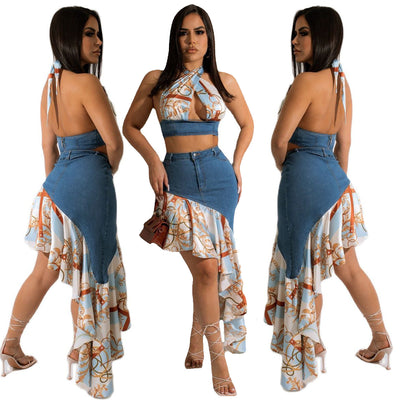 Traje Dos Piezas con Falda Plisada y Tela Elástica - Image 5