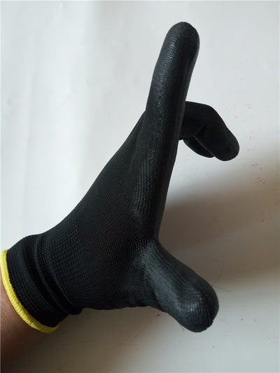 Guantes Negros Recubiertos de Nylon con Palma PU - Image 5