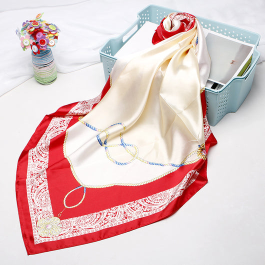 Pañuelo de Seda Estampado Vintage para Mujer - Image 22