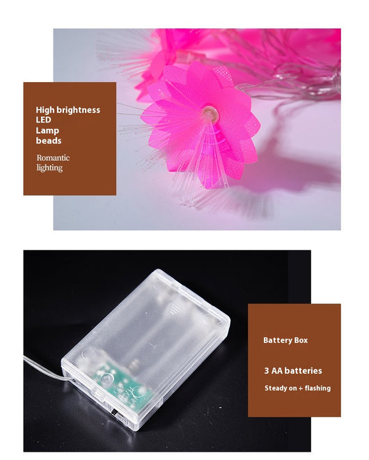 Guirnalda de Luces LED con Fibra Óptica Floral Intermitente para Bodas - Image 18