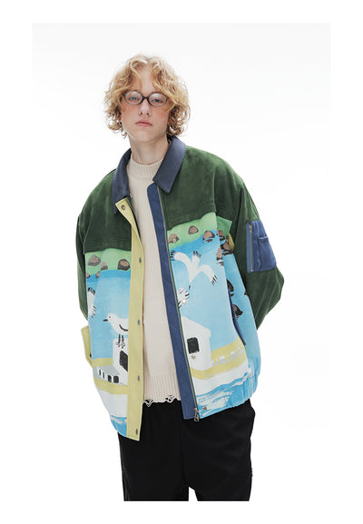 Chaqueta de Gamuza Estilo Retro Patchwork para Hombre - Image 10