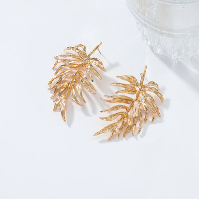Aretes de Hojas Minimalistas Diseño Avanzado Estilo Frío - Image 7