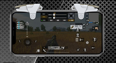 Two white and gold mobile gaming triggers for smartphones, designed to enhance gameplay with auxiliary firing. - Image 6