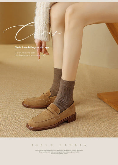 Zapatos de Tacón para Mujer en Piel de Oveja con Punta Cuadrada y Redonda Retro - Image 12