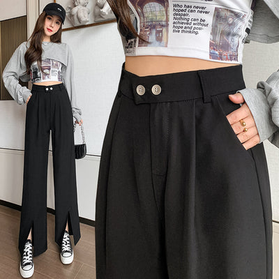 Pantalón Palazzo Cintura Alta Otoño Temprano Mujer Corte Holgado - Image 10