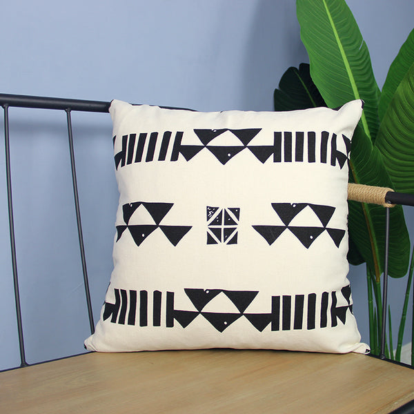 Funda de Almohada de Cuero PU Geométrica Lujo Nórdico