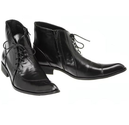 Botas de Cuero Británico Estilo Coreano con Punta Afilada para Hombre - Image 12