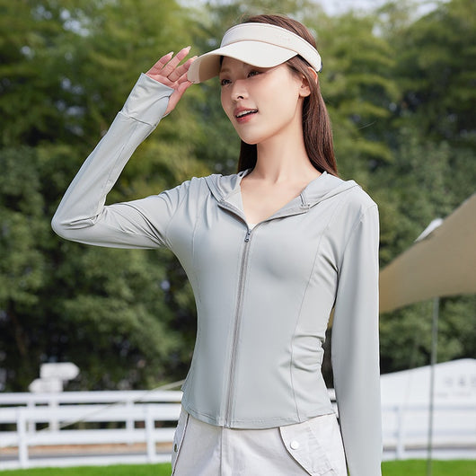 Chaqueta Yoga Ajustada UPF50 Protección Solar para Mujeres - Image 10