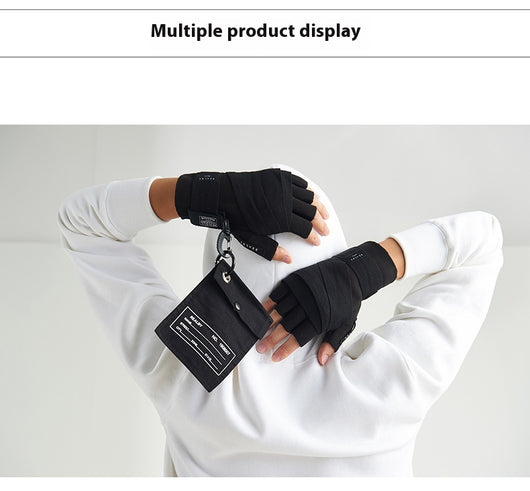 Guantes de Entrenamiento Medio Dedo con Muñequera Integrada para Boxeo y Fitness - Image 6