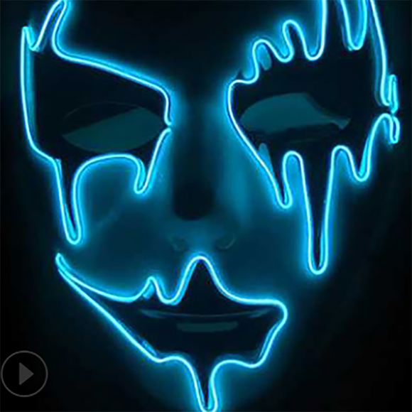Máscara de Calavera LED Brillante con Alambre EL para Halloween