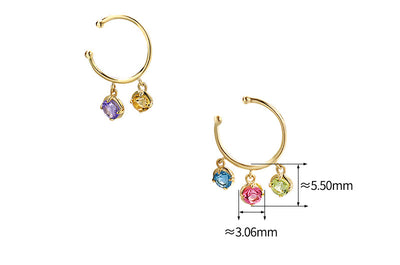 Aretes de Oro 9K con Cristal Natural y Piedras Preciosas - Image 11