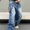 Pantalones Vaqueros Hombre Rectos Oversized Lavado Otoño Invierno