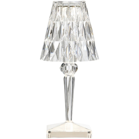 Lámpara de Mesa Cristal Diamante con Carga USB - Luz Nocturna Decorativa Recargable