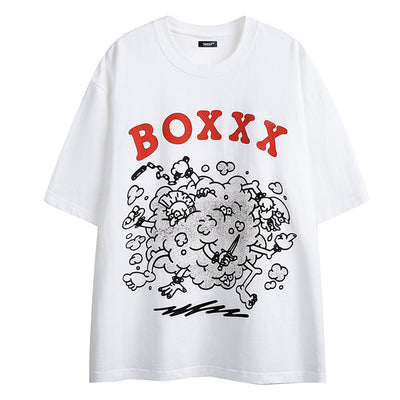 Camiseta Holgada Estampado Caricatura para Hombre - Image 7