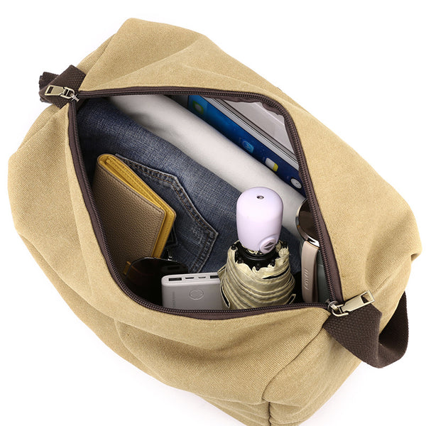 Bolsa Deportiva Retro Canvas de Gran Capacidad con Correa Cruzada