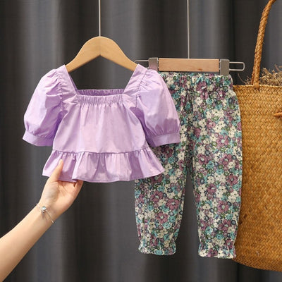 Conjunto Infantil Estilo Occidental con Flores - Image 9