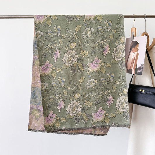 Bufanda Gruesa de Invierno con Diseño Jacquard Tipo Cashmere - Image 11