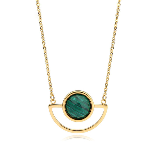 Collar de Acero Inoxidable con Colgante Sol Estrella en Turquesa