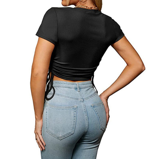 Top de Verano para Mujer Cuello Redondo Manga Corta Ombliguero - Image 19