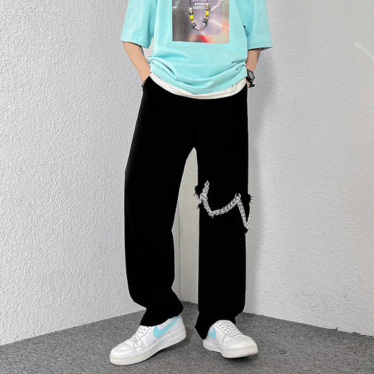 Pantalones Harajuku Sueltos de Pierna Ancha Estilo Calle Coreano - Image 16