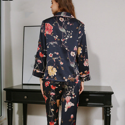 Pijama de Seda para Mujer - Manga Larga Primavera Verano Otoño - Image 3