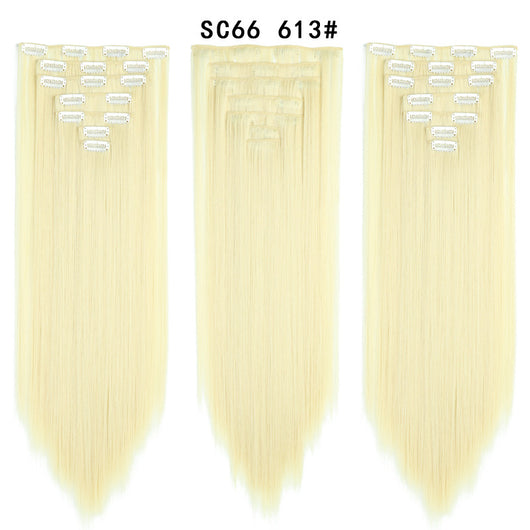 Set de Extensiones de Cabello con 16 Clips - Peluca de Fibra Sintética Premium - Image 25