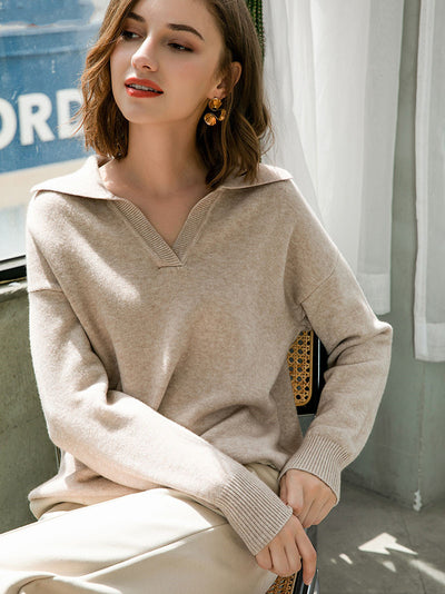 Suéter Oversize de Cuello Polo Grueso para Otoño Invierno - Image 17