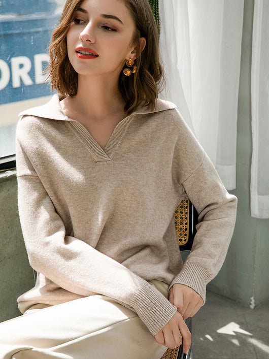 Suéter Oversize de Cuello Polo Grueso para Otoño Invierno - Image 17