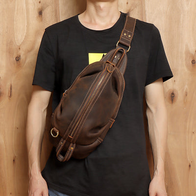 Bolsa de Pecho en Cuero Genuino Estilo Retro Casual - Image 7