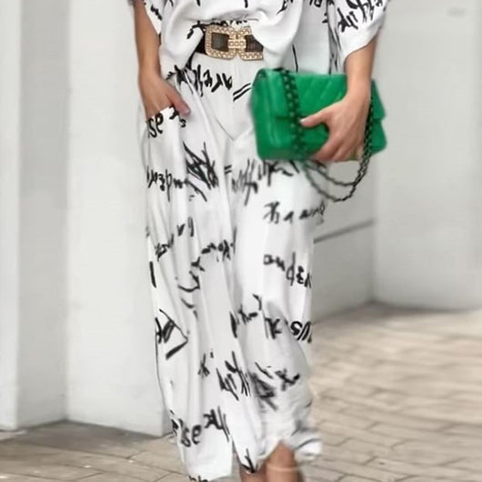 Conjunto de Pantalón Estampado con Letras para Mujer - Image 7
