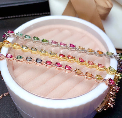 Pulsera de Turmalina Multicolor Natural para Mujer - Image 9