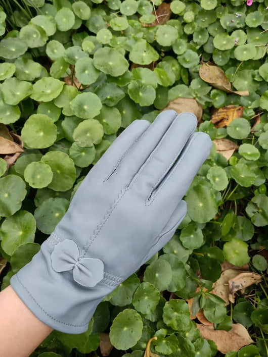 Guantes de Cuero de Oveja para Mujer Invierno - Cálidos con Lazo y Forro de Felpa - Image 9