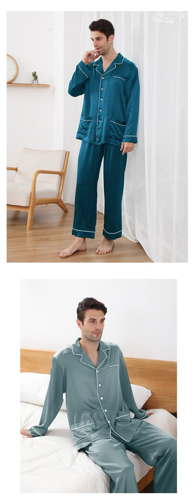Pijama de Seda Mulberry 22M para Hombre - Comfort Premium - Image 18